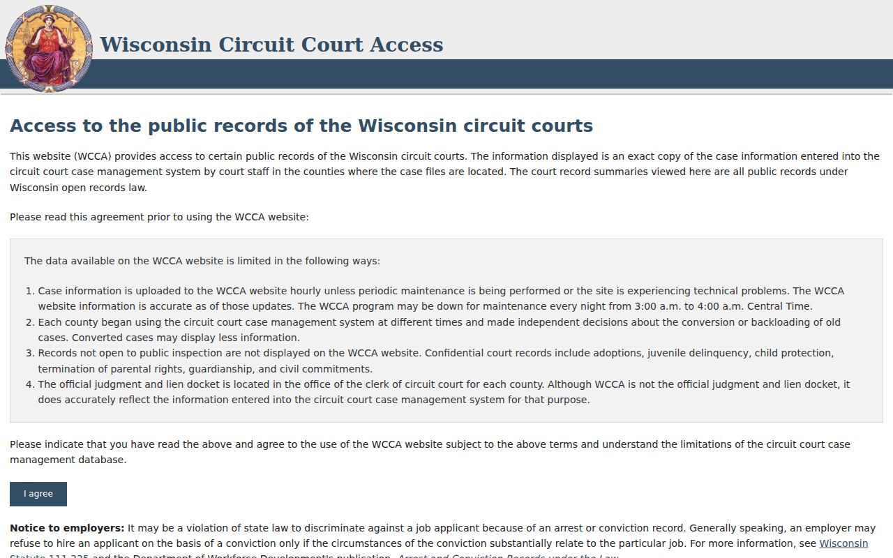 Ozaukee County criminal court cases search in Wisconsin Circuit Court Access