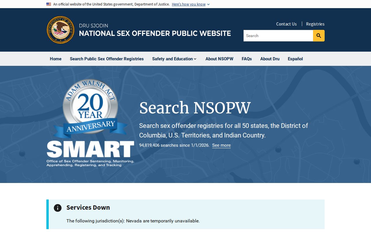 Ozaukee County sex offender search through the national registry website