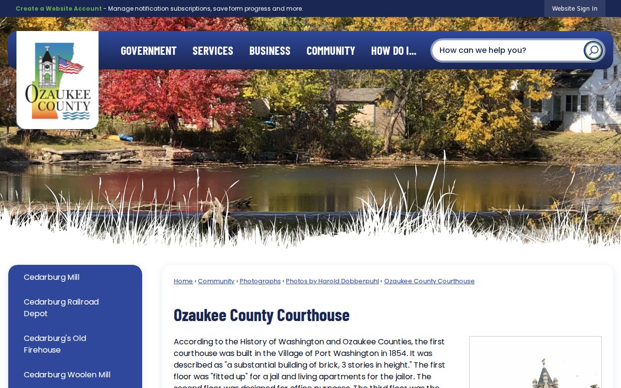 Historic Ozaukee County courthouse and criminal record history