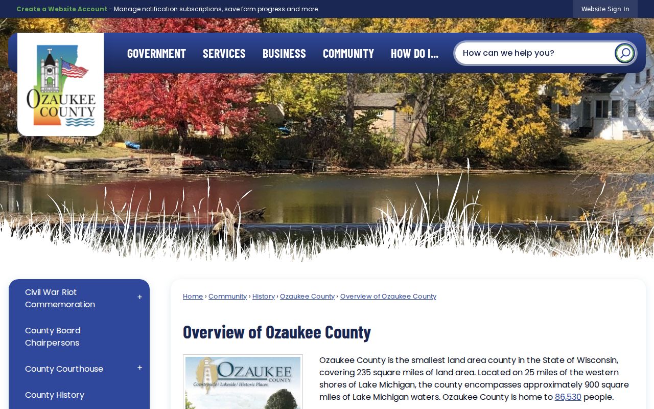 Ozaukee County geography affecting local criminal record custodians